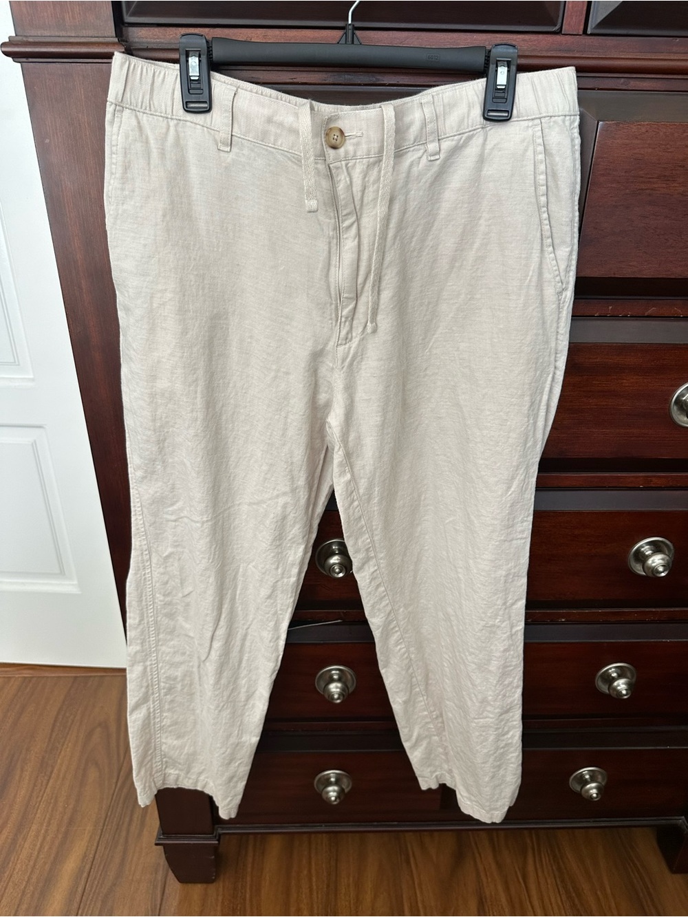 Uniqlo Men's Sz Large Khaki Linen-Blend Pants